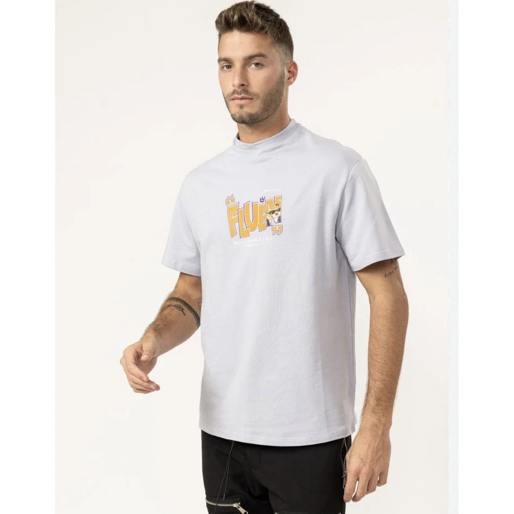 MU By Mania Shirt Men's Large Raised Lettering Embroidered Double Sided Graphics